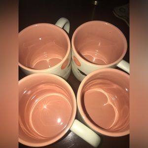 Oh Happy Dani Coffee Tea Cup Mug -Black & White Hands -Design Works. Set of 4.